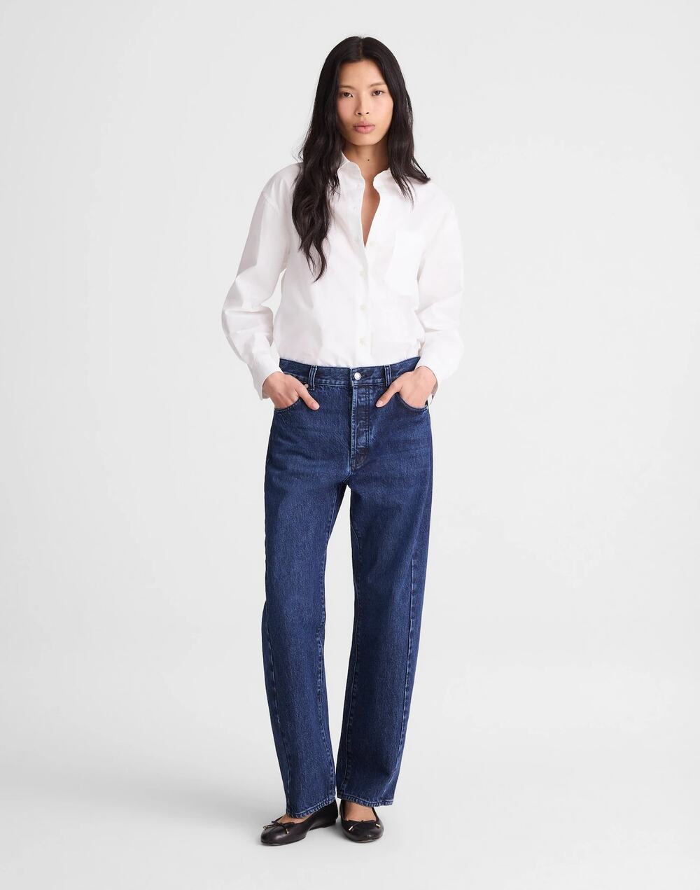 Madewell Pieced Barrel-Leg Jeans Comfort Mckinney Wash Rigid Size 30 NWOT